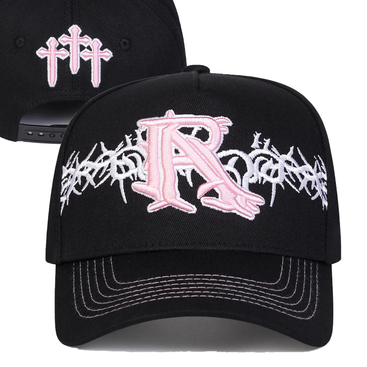 Unisex R Cross Embroidered Casual Outdoor Baseball Cap