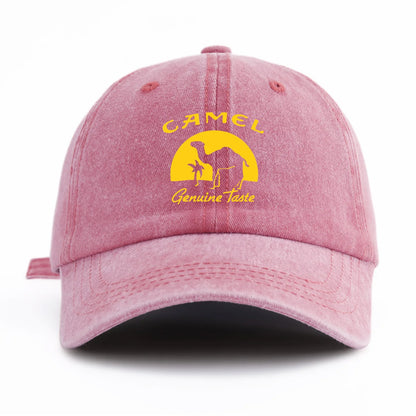 Camel Print Washed Baseball Cap