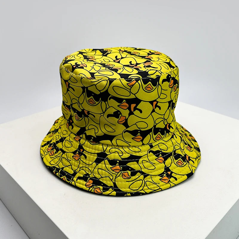 Yellow Duck Reversible Cartoon Bucket Hat