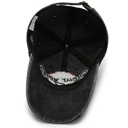 Distressed Washed Cotton Korean Outdoor Baseball Cap
