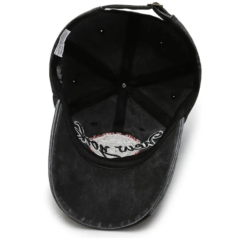 Distressed Washed Cotton Korean Outdoor Baseball Cap