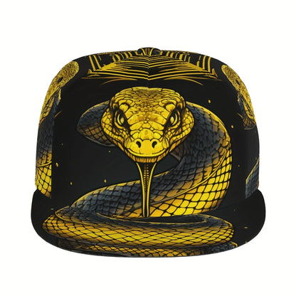 Retro Golden Snake Flat Brim Baseball Cap