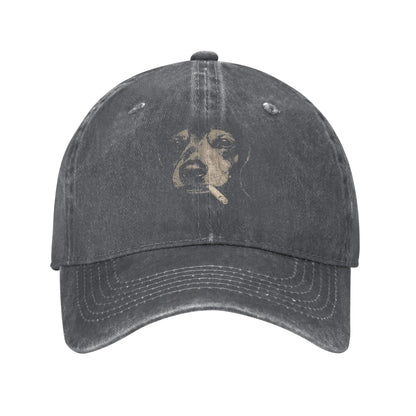 Dog Smoking Dachshund Meme Baseball Cap