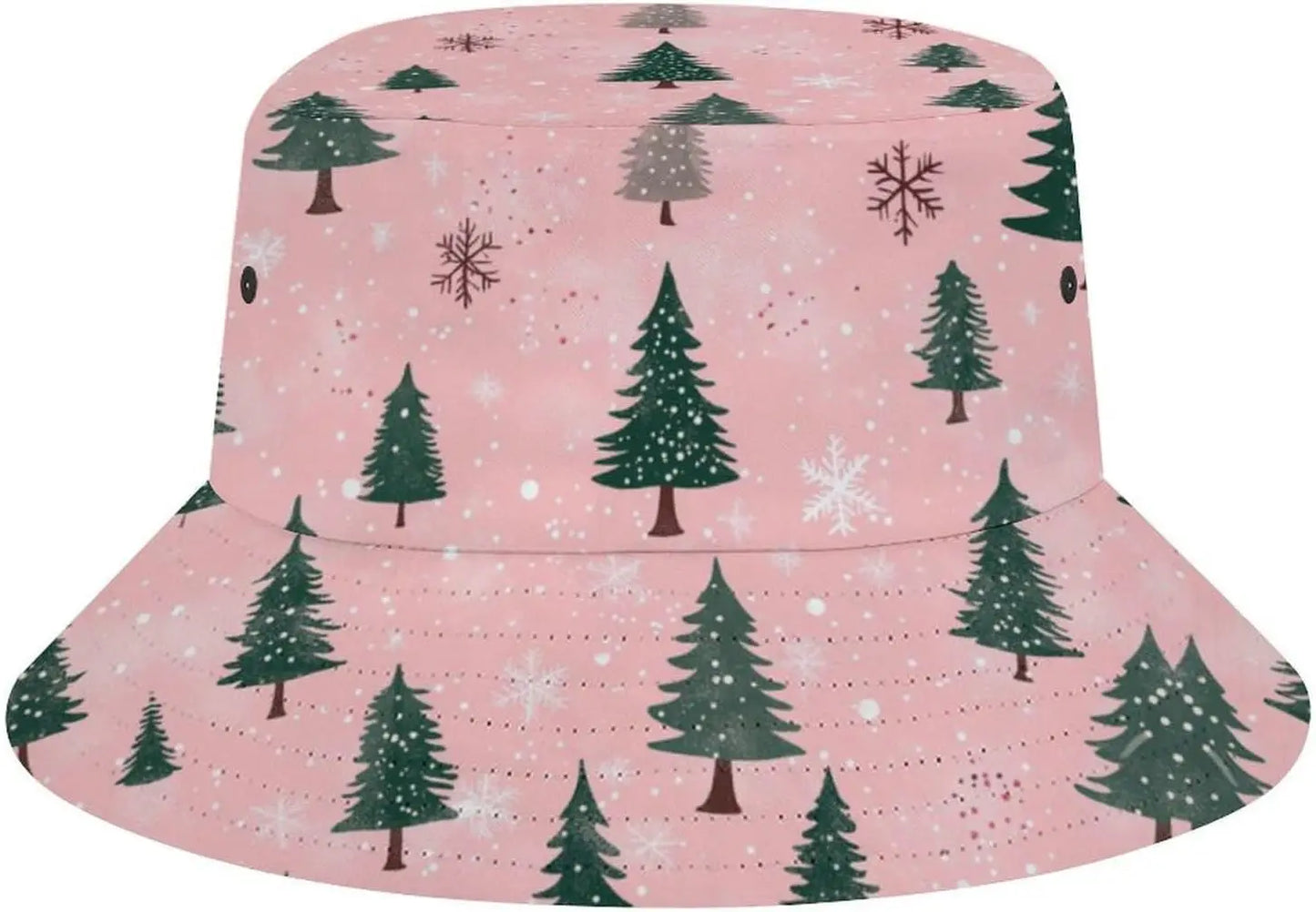 Summer Pink Green Xmas Tree Christmas Bucket Hat