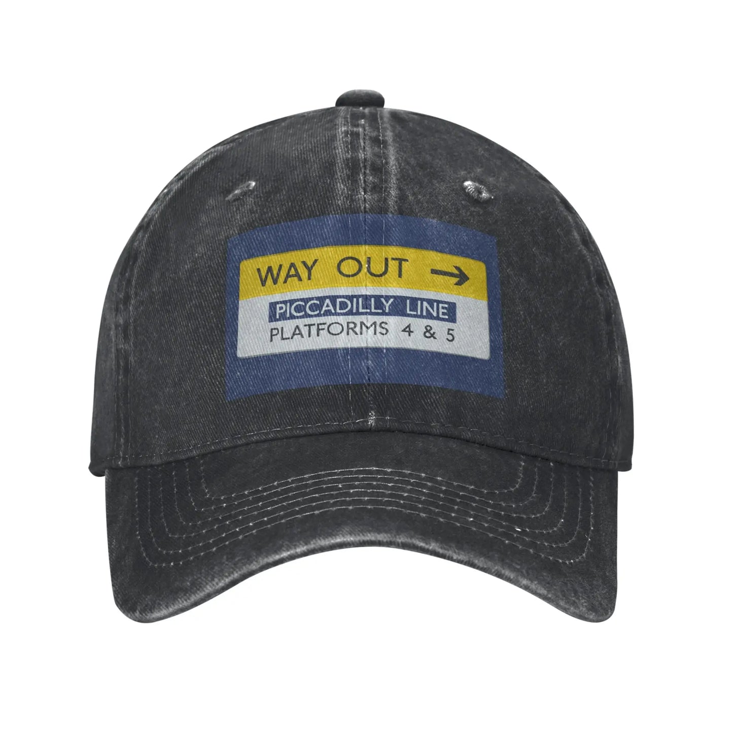 London Underground Way Out Denim Baseball Cap