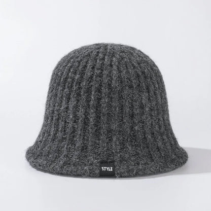 Striped Knit Big Head Bucket Hat