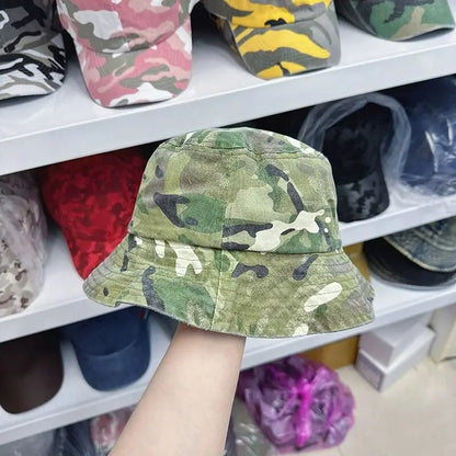 Japanese Washed Camouflage Outdoor Bucket Hat