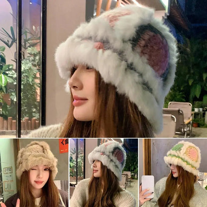 Korean Style Casual Fuzzy Winter Bucket Hat