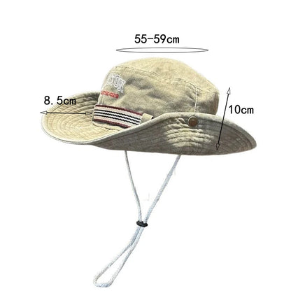 Men's Washed Cotton Wide Brim Bucket Hat