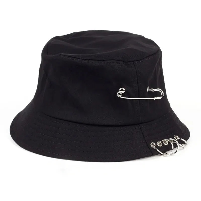 Solid Color Iron Ring Bucket Hat