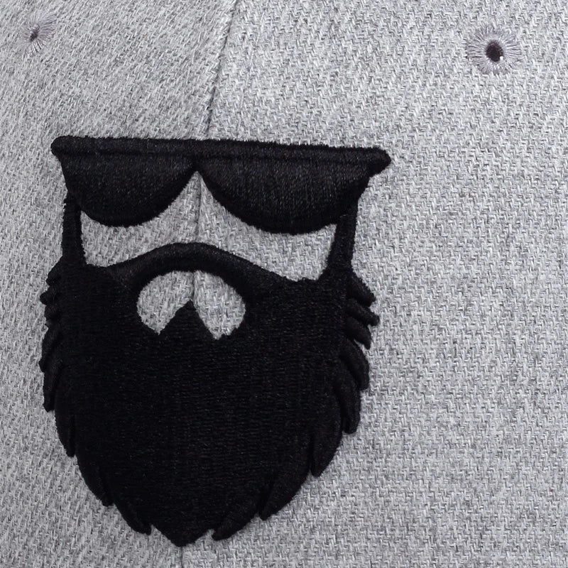 Unisex Beard Old Man Embroidery Cotton Hip Hop Baseball Cap