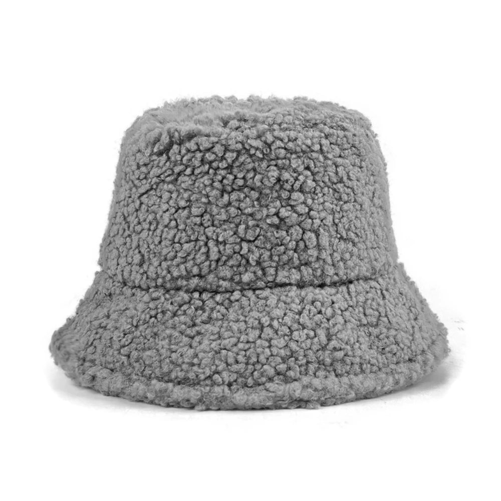 Unisex Graffiti Lamb Wool Winter Bucket Hat