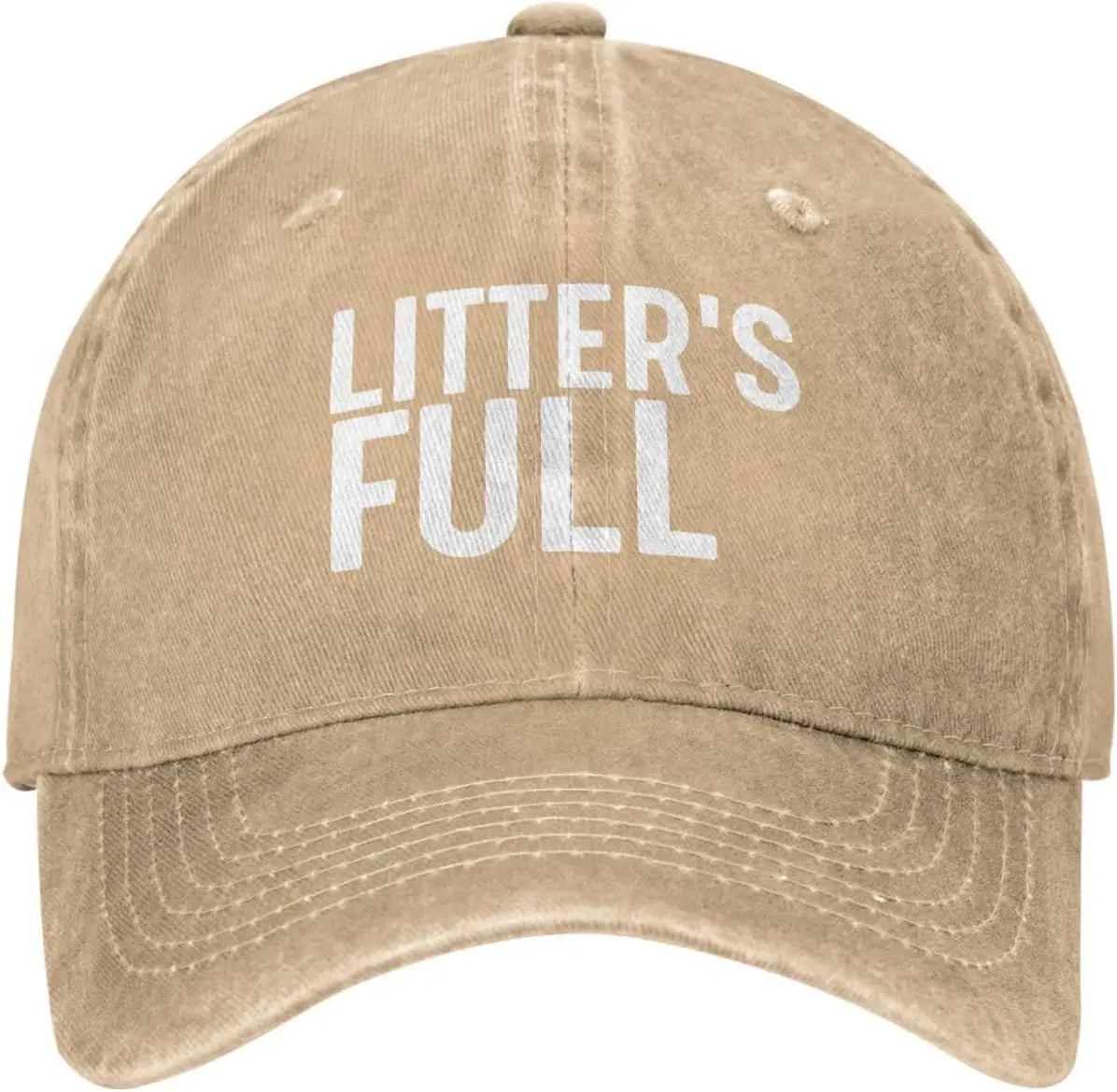 Litters Full Funny Distressed Baseball Cap