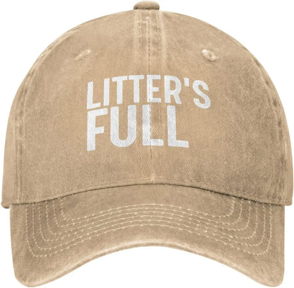Litters Full Funny Distressed Baseball Cap