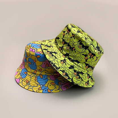 Cartoon Yellow Duck Bucket Hats New Unisex Cute