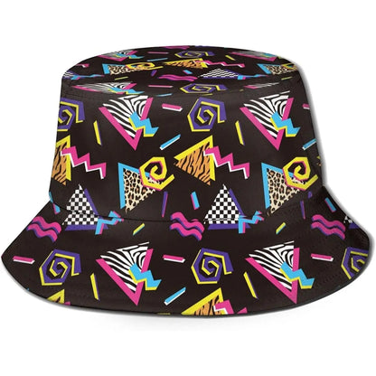 Retro Vintage Geometric Leopard Print Bucket Hat