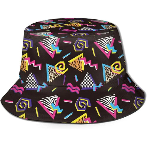 Retro Vintage Geometric Leopard Print Bucket Hat