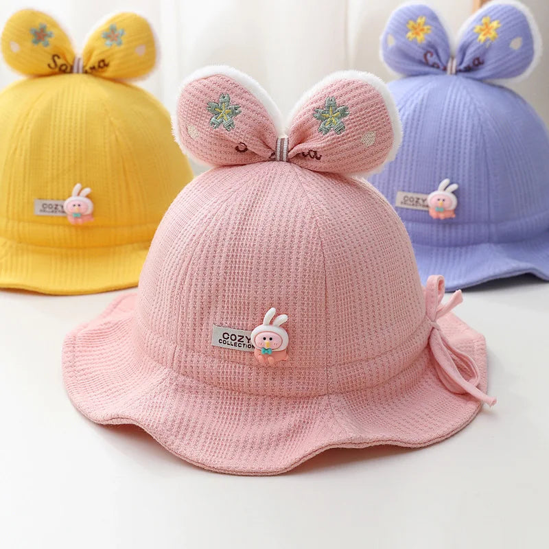 Princess Ruffle Bow Rabbit Baby Bucket Hat