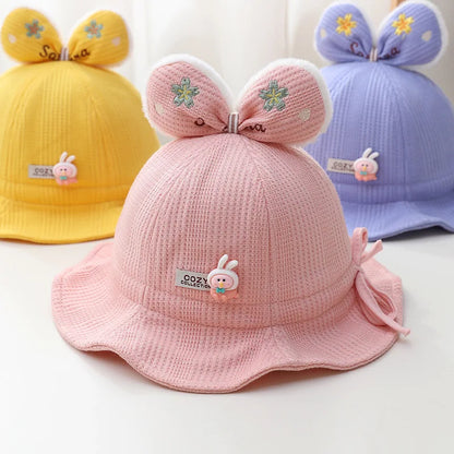 Princess Ruffle Bow Rabbit Baby Bucket Hat