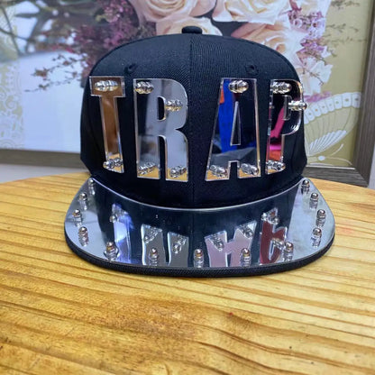 Acrylic Letter Punk Hip Hop Snapback Cap