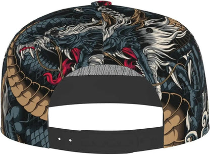 Dragon Flat Bill Adjustable Baseball Cap