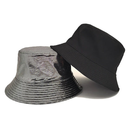 Golden Silver Plaid Bucket Hat