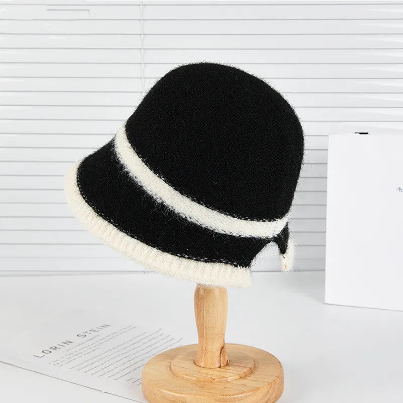 Korean Plush Knit Winter Bucket Hat