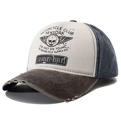 Punk Skull Motorcycle New York 5-Panel Baseball Cap