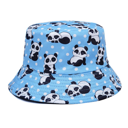 Kids Reversible Cartoon Panda Bucket Hat