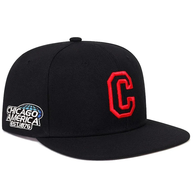 Chicago C Letter Embroidered Snapback Cap
