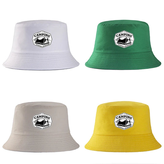 Camping Outdoor Adventure Print Reversible Hiking Bucket Hat