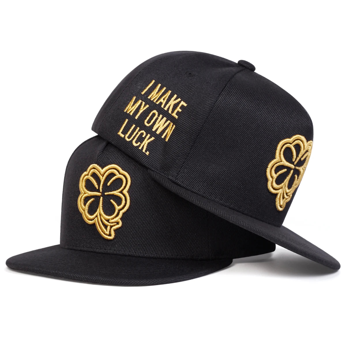 Unisex Four Leaf Clover Embroidery Side Letter Hip-hop Hats
