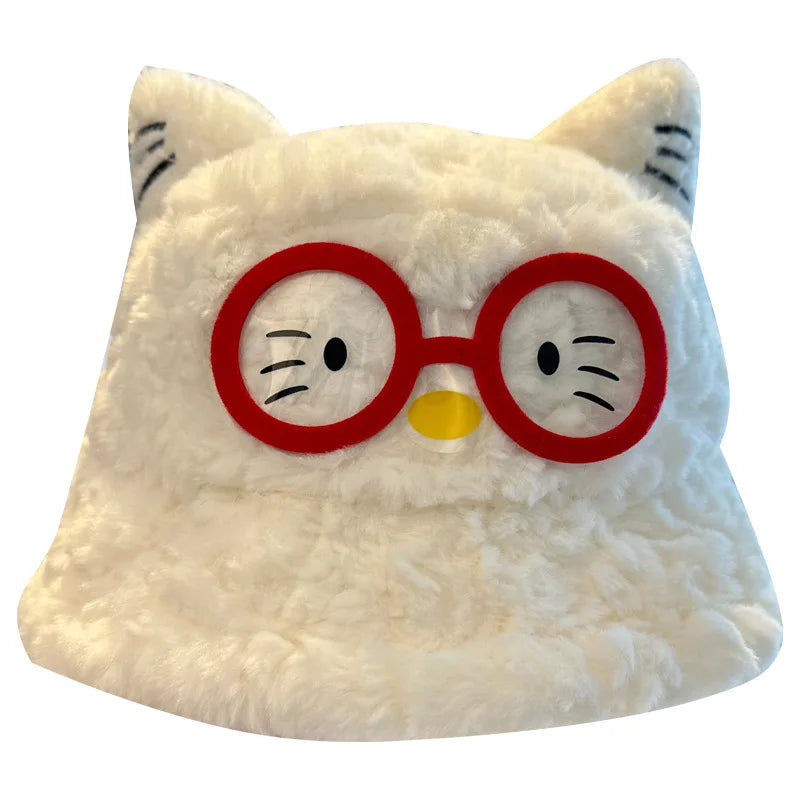 Cartoon Plush Warm Bucket Hat