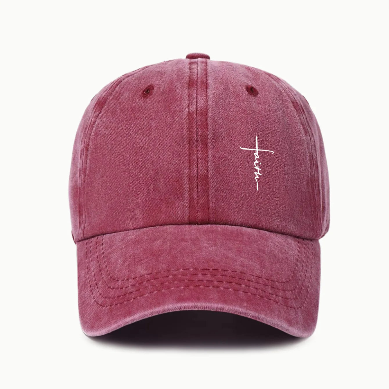 Retro Cross Print Water Resistant Washed Baseball Cap