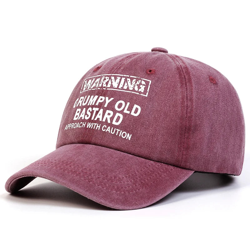 Warning Grumpy Old Bastard Printed Baseball Cap
