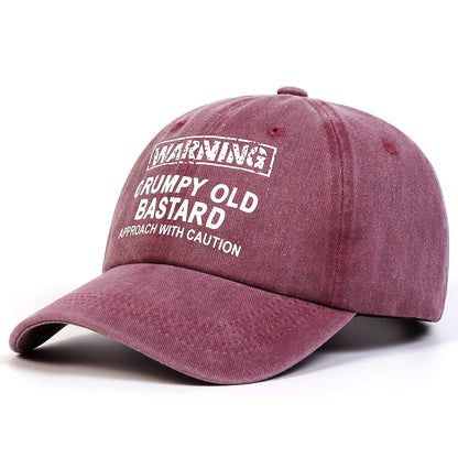 Warning Grumpy Old Bastard Printed Baseball Cap
