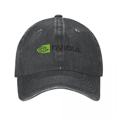 Vintage Nvidia Distressed Denim Snapback Baseball Cap