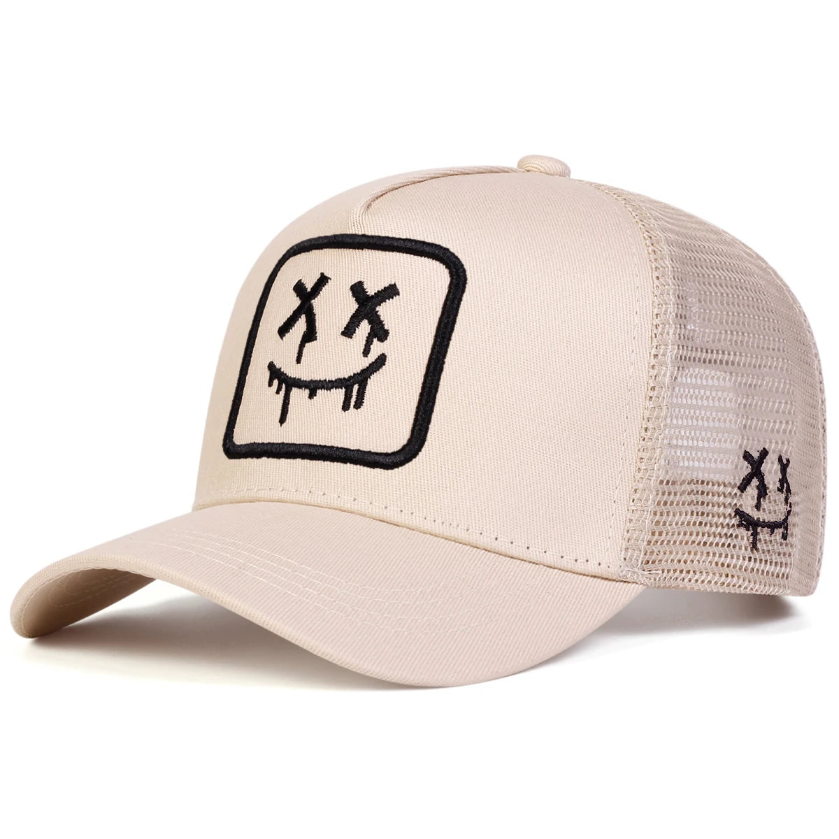Unisex XX Smiling Face Embroidered Mesh Baseball Cap