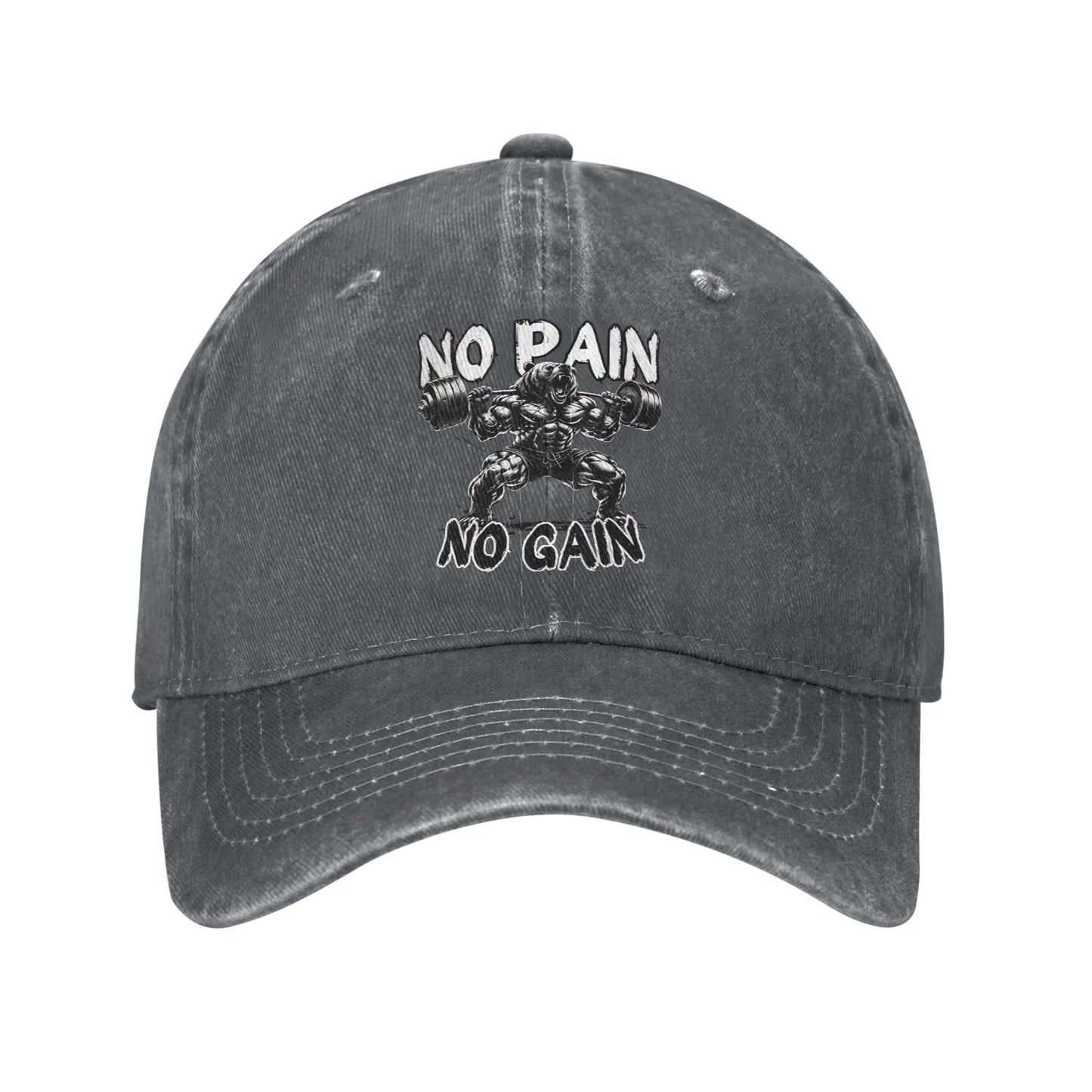 No Pain No Gain Washed Baseball Cap