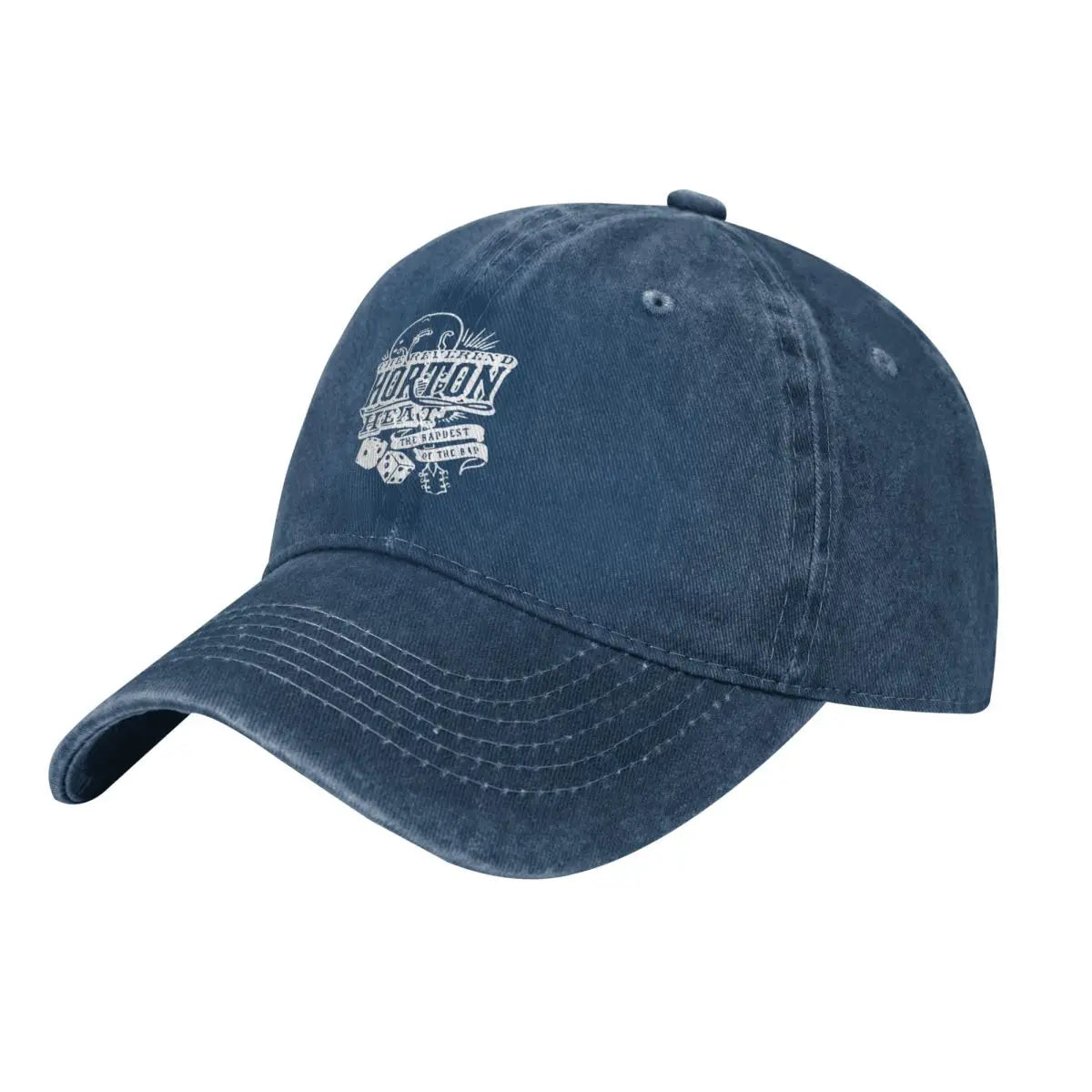 Vintage Distressed Reverend Horton Heat Denim Baseball Cap