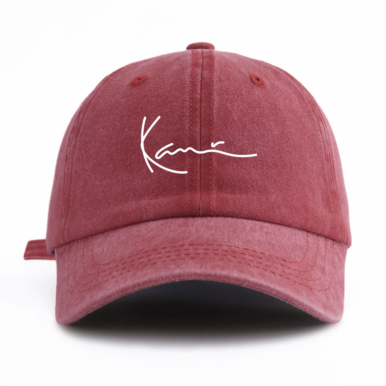 K Print Minimalist Retro Washed Baseball Cap