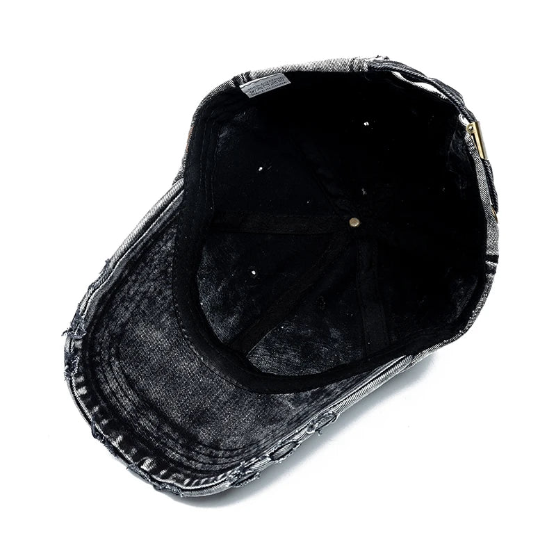 Washed Cotton High-Quality Denim Plain Unisex Baseball Cap