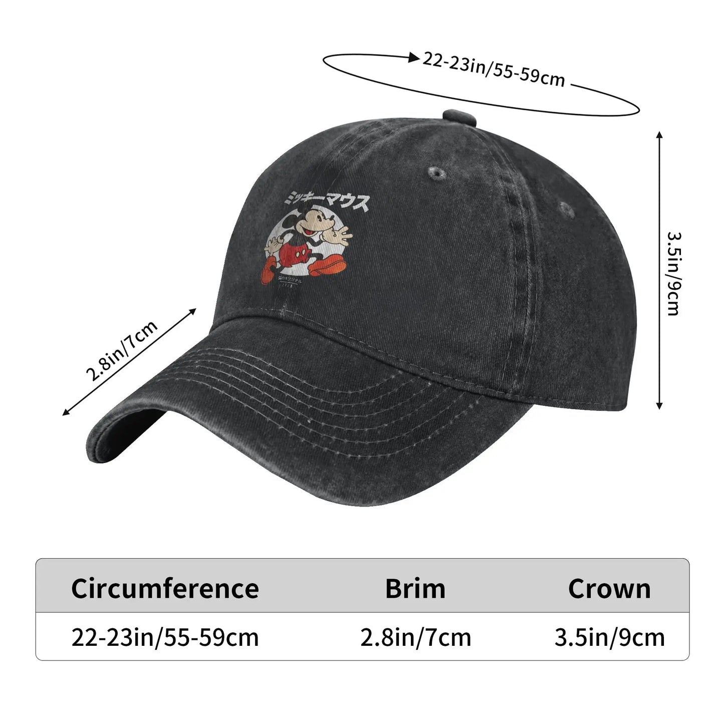 Mickey And Friends Washed Stylish Hip Hop Baseball Cap