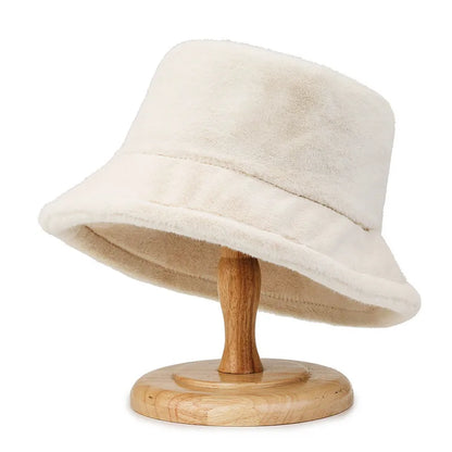 Korean Lamb Faux Fur Winter Bucket Hat