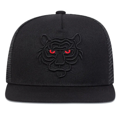 Unisex Tiger Embroidery Hip-hop Net Hats