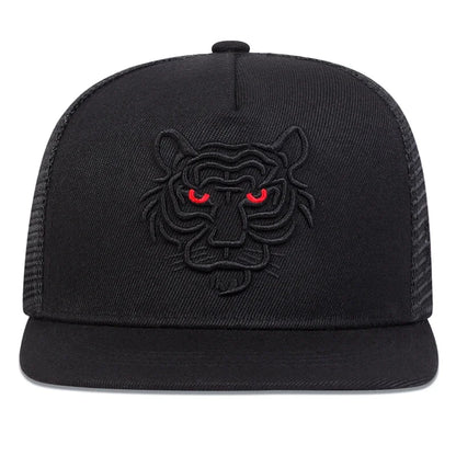 Tiger Embroidery Hip Hop Snapback Cap