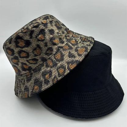 Leopard Print Double Sided Bucket Hat