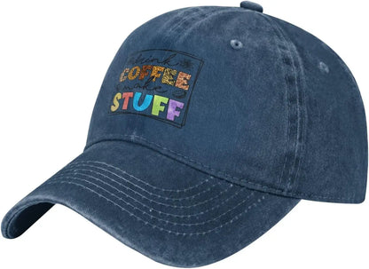 Drink Coffee Make Stuff Vintage Washed Denim Baseball Cap