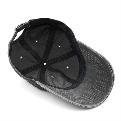 Unisex Rooster Embroidery Washed Denim Baseball Cap