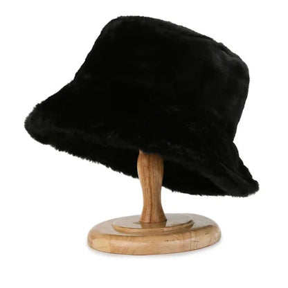 Funny Korean Faux Fur Bucket Hat